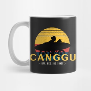 Canggu Bali - surf, bike, dog, sunset Mug